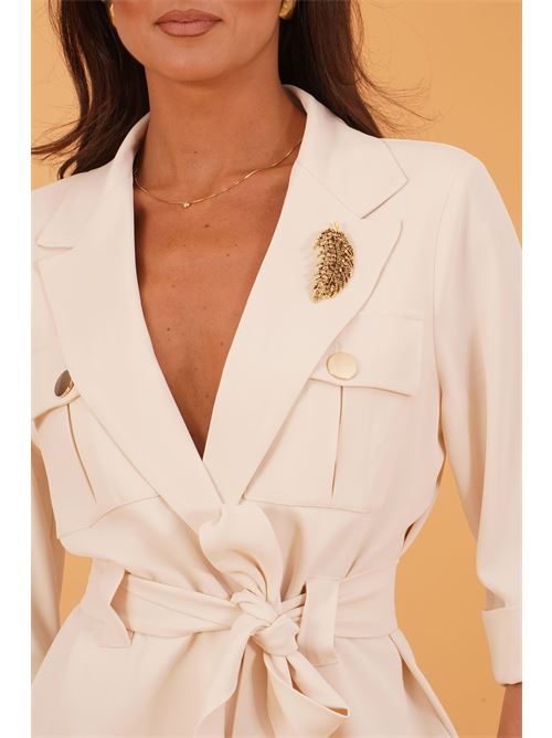 Giacca sariana in crepe GM by Gai Mattiolo | GM3785BURRO